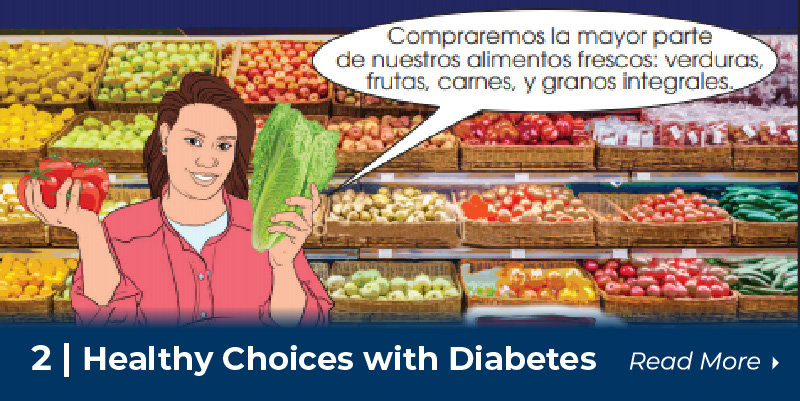 A panel from the diabetes resource showing produce selections