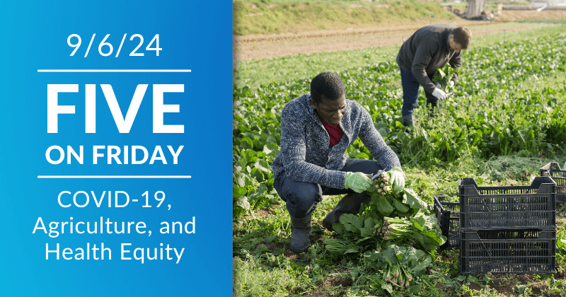 Five on Friday header image, two men gathering crops.