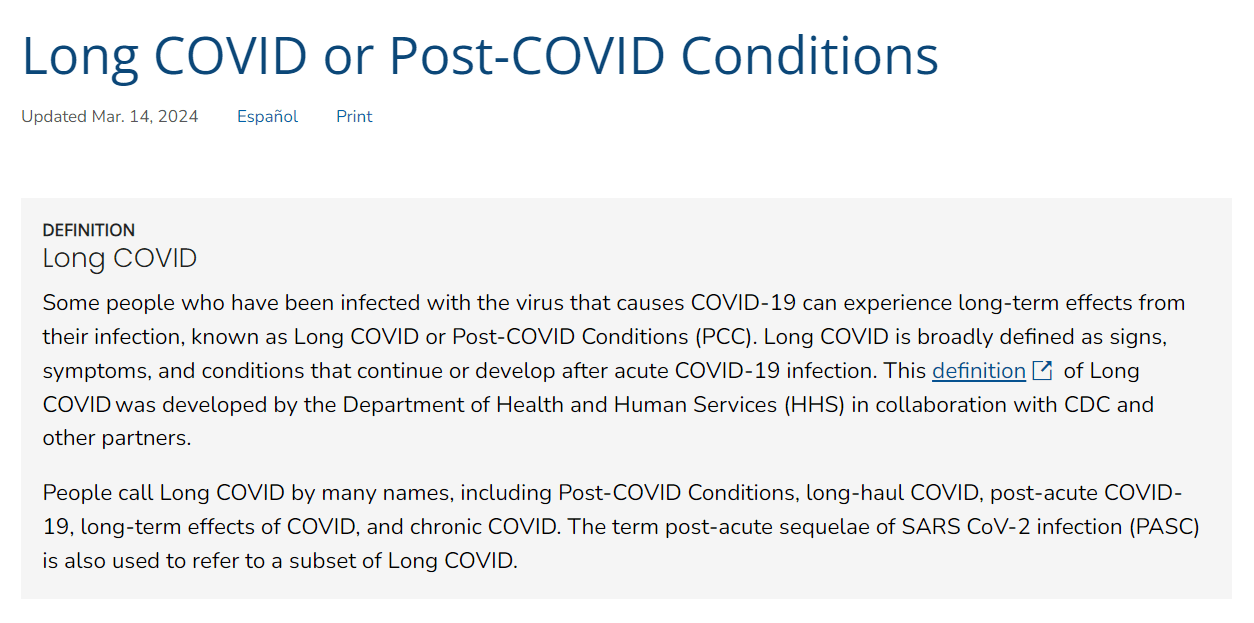 Long COVID or Post-COVID Conditions