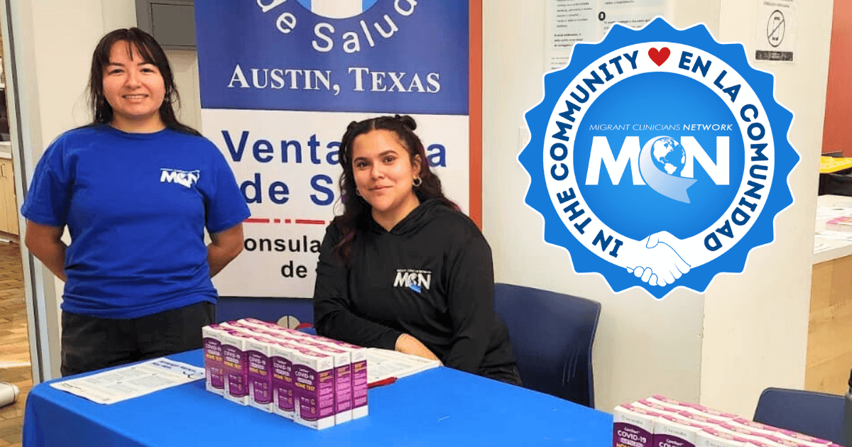 MCN employees tabling at the weekly Austin VDS health fair, for their RSV campaign.