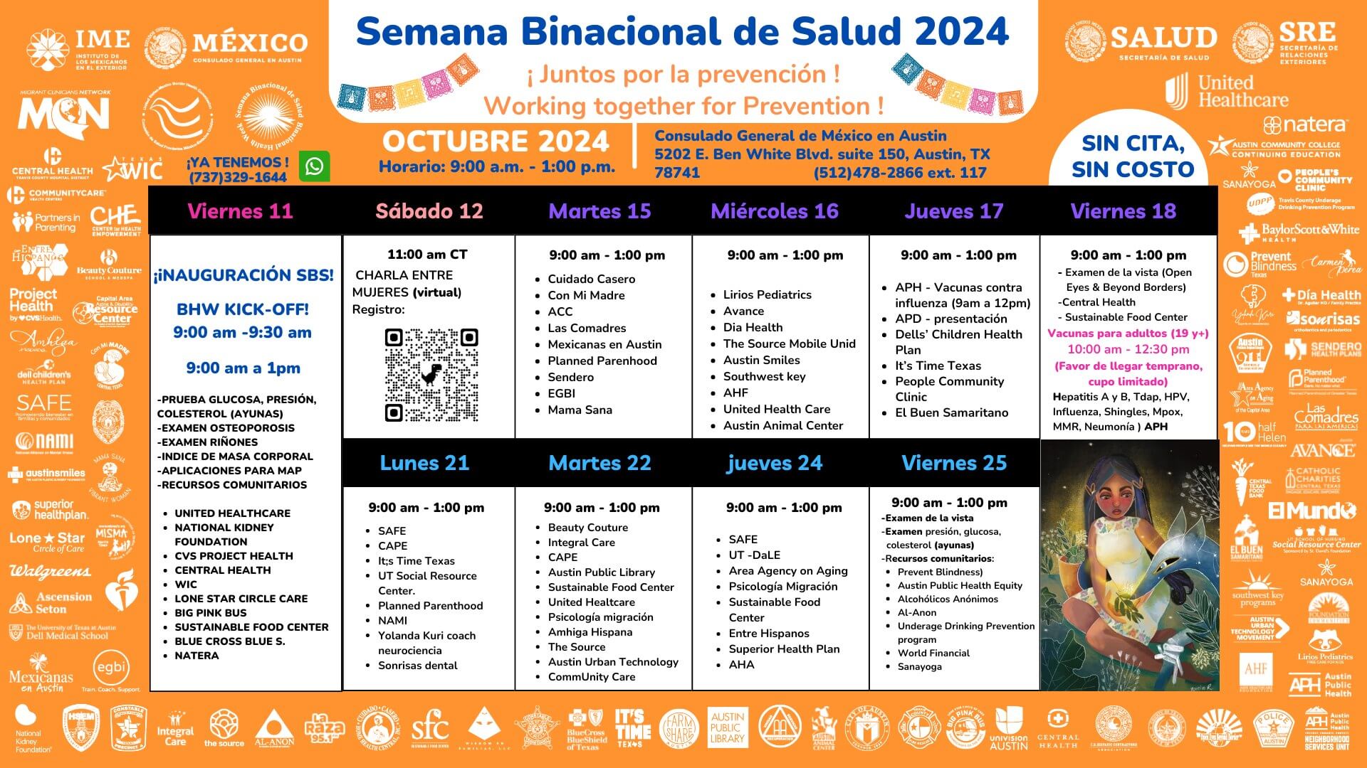 The Binational Health Week schedule of events.